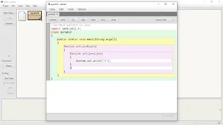 BlueJ Environment Java Programming - Class 9 ICSE Program for Pyramid generation
