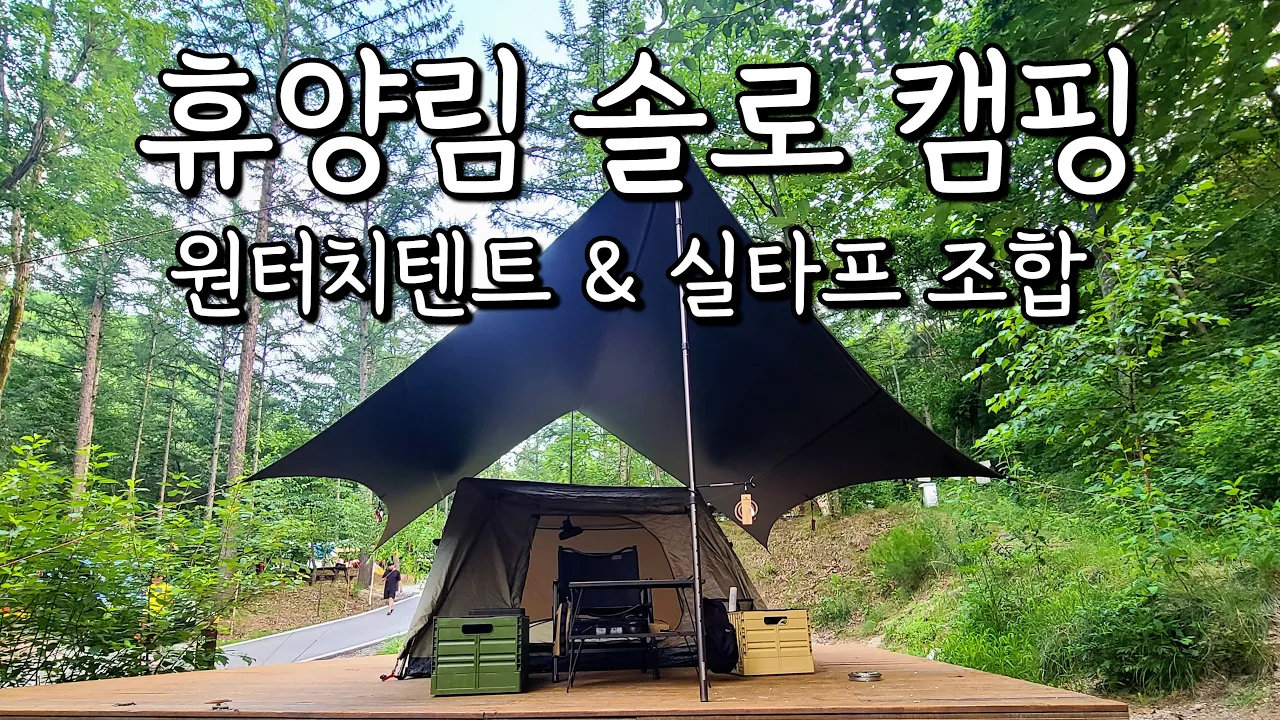 휴양림 솔로 캠핑 / 콜맨 스웨거 3P / 꼴로르 실타프 / 화천숲속야영장 / 미니멀 솔캠 / 원터치텐트 / Camping ASMR サムネイル