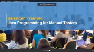 Java basics for Selenium Selenium Training Techcanvass