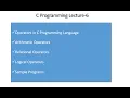 C Programming Lecture 6 Operators