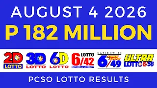 Lotto Result Today 9PM August 4 2026 PCSO