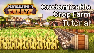 Fully Expandable and Customizable Create Gantry Crop Farm Tutorial Minecraft Create Mod 1 20