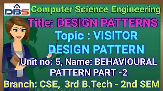 Visitor Design Pattern and Template Method Behavioral Pattern Part - 2 Design Patterns DBS Talks