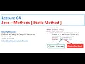 Lecture 64 Java Method Static Method