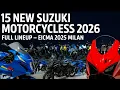 15 New Suzuki Motorcycles 2026 - Full Lineup Presentation EICMA 2025 Milan
