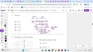 Algebra 1 Midterm Practice Review Answer Key