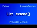 Python List extend method - Syntax Examples