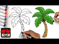 How To Draw Tropical Palm Tree for Beginners