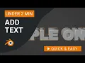 Blender Tutorial How to Add Text in Blender