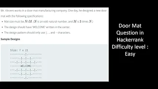 Designer Door Mat Question in Hackerrank Using Python