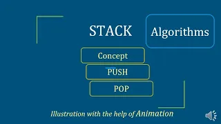 STACK Algorithms Illustration of PUSH POP Operations Animation Malayalam