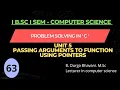 Passing arguments to Functions using Pointers