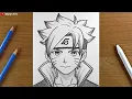 Lagu Easy Anime Drawing | How to Draw Boruto Uzumaki Step by Step | Pencil Sketch tutorial