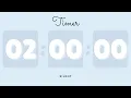 2 Hours Silent Timer with Cute Ending Alarm Pastel Blue Timer
