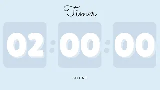 2 Hours Silent Timer with Cute Ending Alarm Pastel Blue Timer