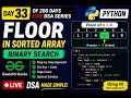 Day LIVE DSA in Python Floor in Sorted Array Binary Search GeeksforGeeks
