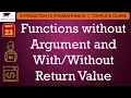L23 Functions without Argument and Return Value Introduction C Programming Lectures