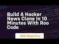 Build a hacker news clone in 10 minutes with roo code