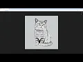 Custom Wall Clock with AI PLUS PRINT in Just One Minute Line Art British Shorthair