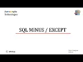 SQL Minus Except Operator