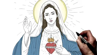 How To Draw Holy Mary | Step By Step |