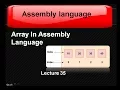 Array In Assembly Language lecture 35 ID Array