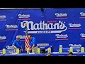 Lemonade chugging contest at Nathan s 4th of July 2024