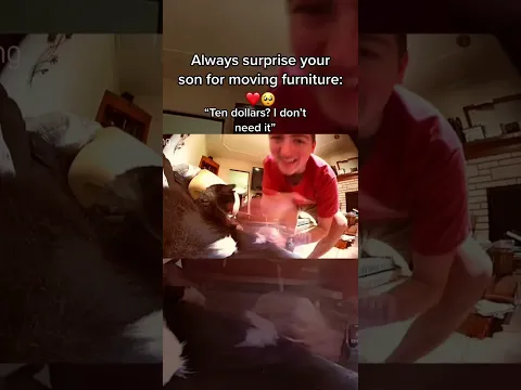 He got a reward for moving the TV🥺