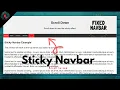 Sticky Navigation Bar On Scroll Using JavaScript Fixed Navbar Navbar Fixed Top After Scrolling