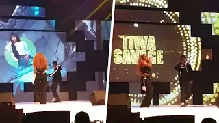 tears of joy as tiwa savage surprises zlatan ibile on stage 