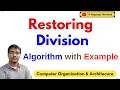 Restoring Division Algorithm Step-by-Step Flowchart Example Computer Organization
