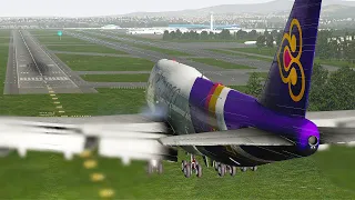 Boeing 747 Stormy Landing