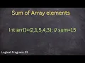 How to find sum of Array elements using java language Logical Program 23