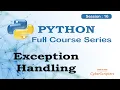 Python tutorial Session 16 Exception handling in Python