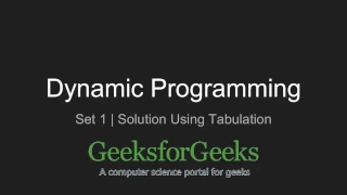 Dynamic Programming Set 1 Solution using Tabulation GeeksforGeeks