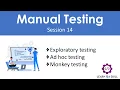 Manual Testing - Session 14 Exploratory Testing Adhoc testing Monkey Testing