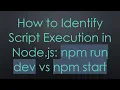 How to Identify Script Execution in Node js npm run dev vs npm start