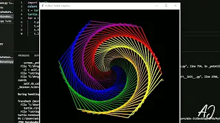 Rainbow Benzene Using Python Turtle Programming Output