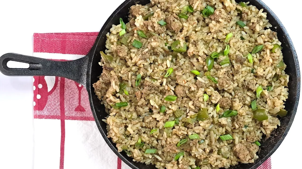 Dirty Rice Recipe - How to cook dirty rice with ground beef