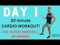 DAY 1 - 30 minute CARDIO WORKOUT for Active Seniors Beginners