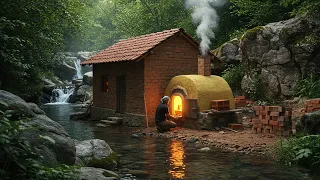 A Man Makes Handmade Bricks To Build His Dream House By The Riverbank 