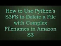 How to Use Python s S3FS to Delete a File with Complex Filenames in Amazon S3