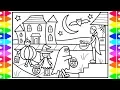 HAPPY HALLOWEEN How to Draw Halloween Costumes for Kids Trick or Treat Drawing and Coloring