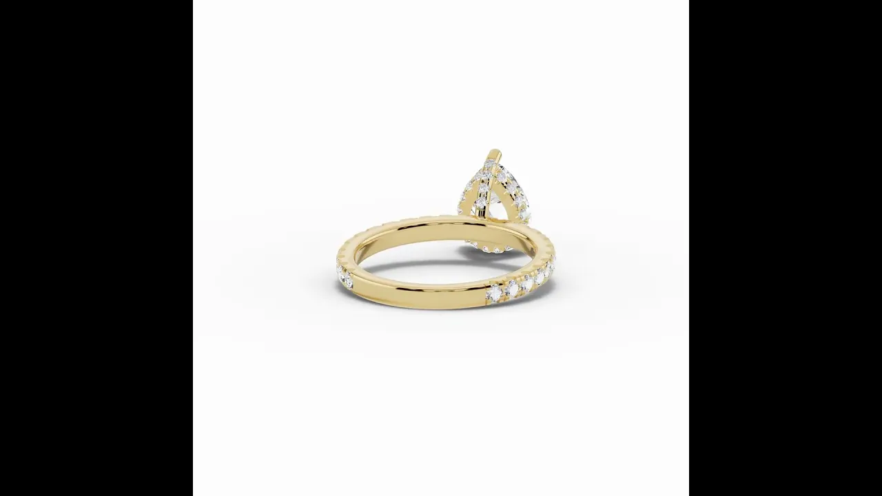 Pear Coronet Diamond Crown Engagement Ring