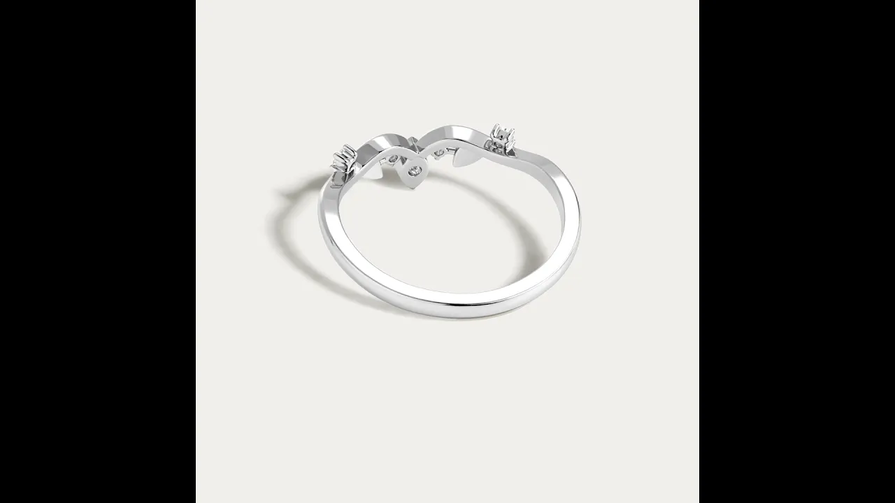 Botanical Leaf Vine Five-Stone Lab Diamond Wedding Band