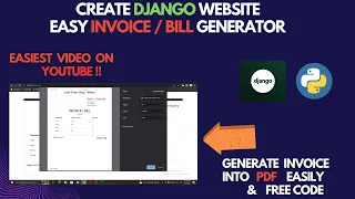 How To Make Invoice Or Bill Generator Website in Django