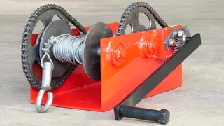 How To Make A Manual Winch Homemade Powerful Manual Winch Homemade Winch DIY Winch 