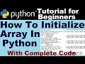 How to initialize array in python Python course for beginners