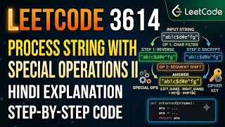 Leetcode 3614 Process string with special operations II Explanation in Hindi with code
