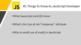 Things to Know As JavaScript Developer Part 1